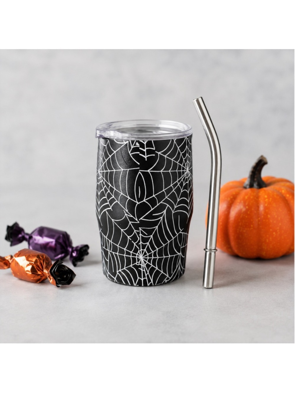 Ashland Mini Spiderweb Insulated Tumbler 3 oz with Straw Halloween